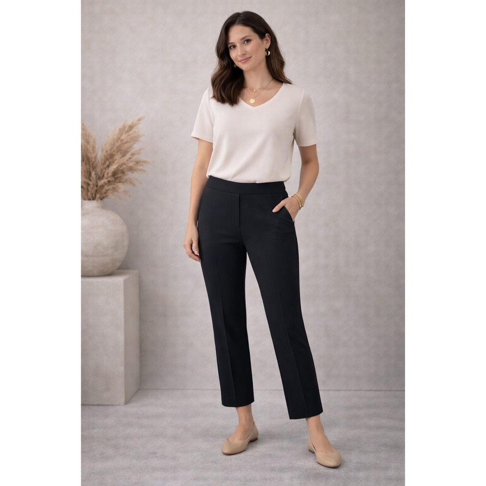 Spanx The Perfect‎ Pant Slim Straight Black Pull On Trousers Womens XL 20204R